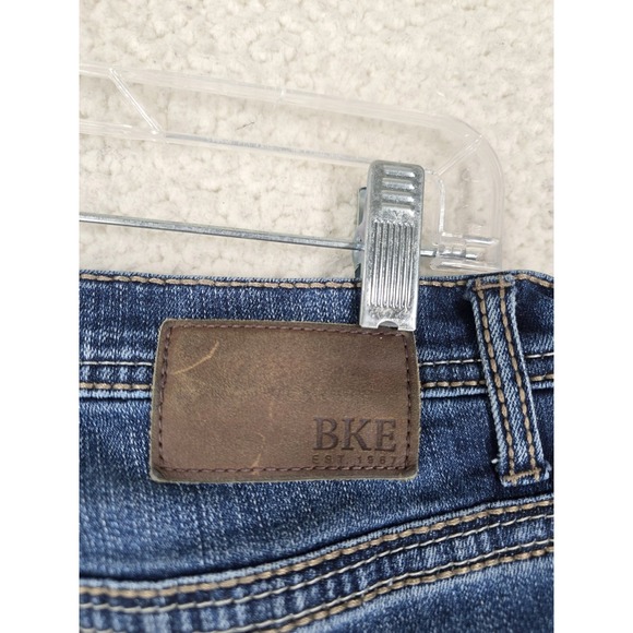 BKE Buckle Tyler Blue Jeans Mens 34x30 Stretch Straight Whiskered (32x30) - Picture 10 of 12